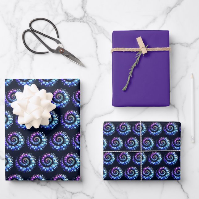 Abstract Spiral  Wrapping Paper Sheets (Front)