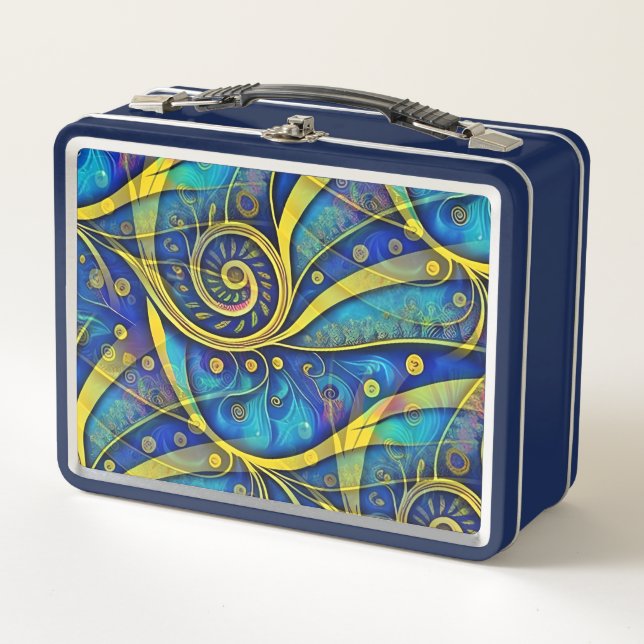 Abstract Spirals of Energy - seamless pattern 1 Metal Lunch Box (Front)