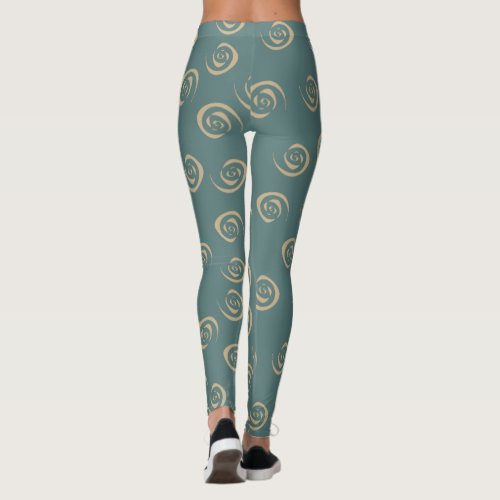 Abstract spirals pattern leggings