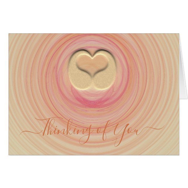 Abstract Spirals Thinking Of You and 3D Heart Cards (Front Horizontal)