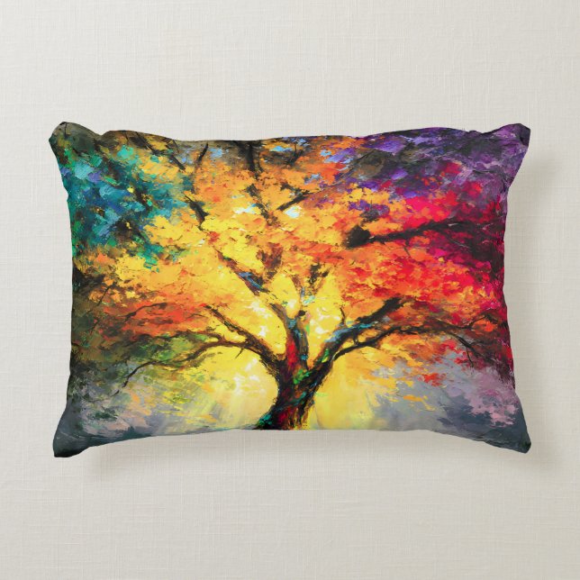 Abstract Spiritual Nature Tree of Life Accent Pillow (Front)