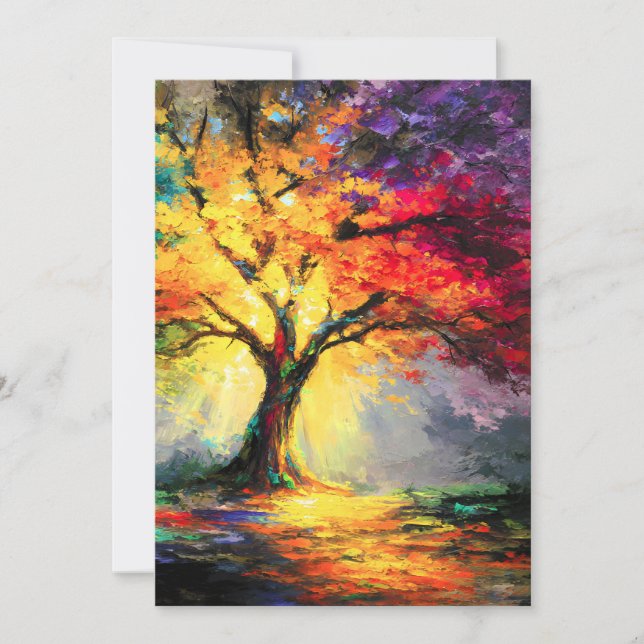 Abstract Spiritual Nature Tree of Life Holiday Card (Front)