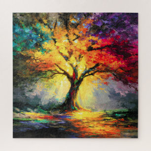 Abstract Spiritual Nature Tree of Life Jigsaw Puzzle
