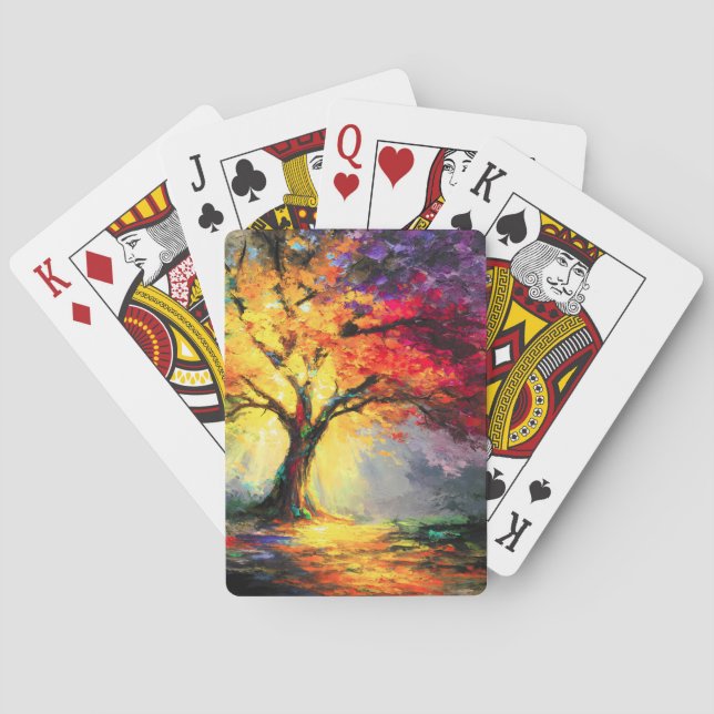 Abstract Spiritual Nature Tree of Life Poker Cards (Back)