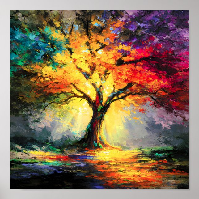 Abstract Spiritual Nature Tree of Life Poster (Front)