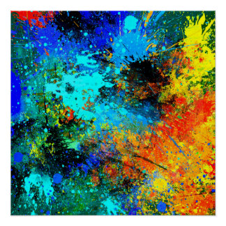 Abstract Splash Acrylic on Canvas Painting Poster