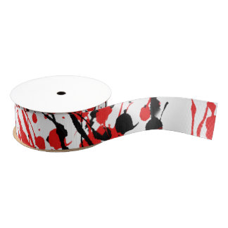 Abstract Splash and Drip Grosgrain Ribbon