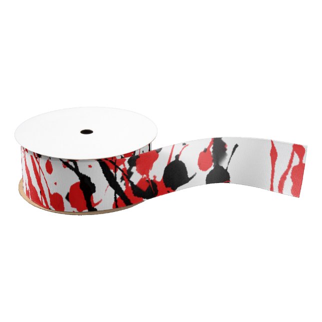 Abstract Splash and Drip Grosgrain Ribbon (Spool)