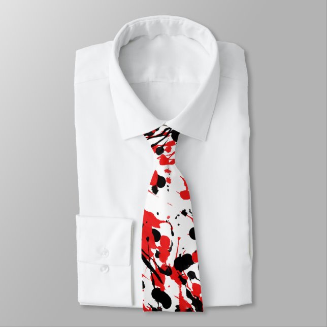 Abstract Splash and Drip Neck Tie (Tied)