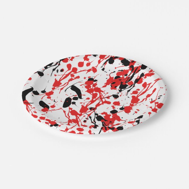 Abstract Splash and Drip Paper Plates (Angled)