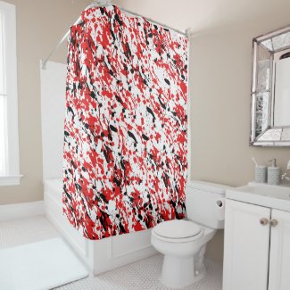 Abstract Splash and Drip Shower Curtain