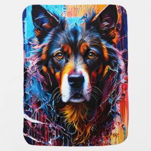 Abstract splash color dog baby blanket
