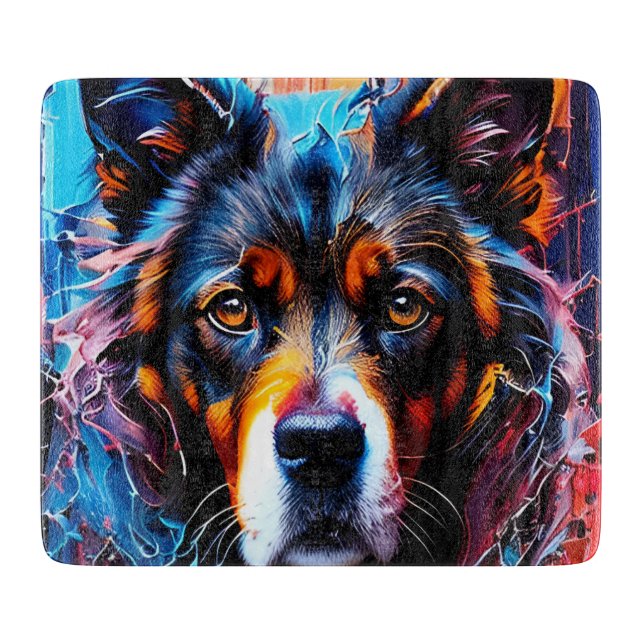 Abstract splash color dog   cutting board (Front)