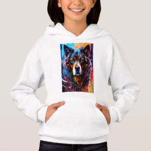 Abstract splash color dog   hoodie