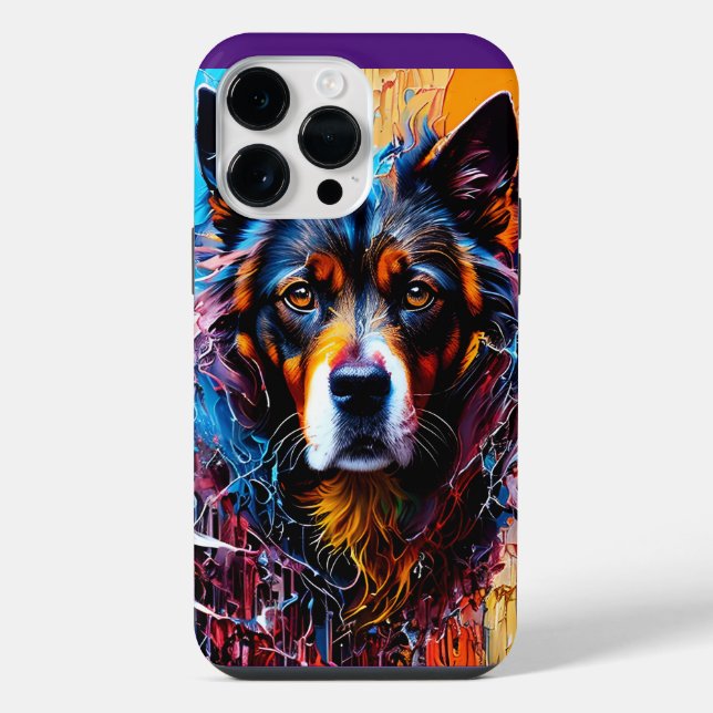 Abstract splash color dog   iphone case (Back)