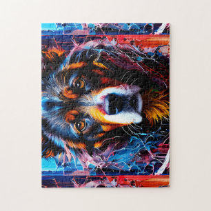 Abstract splash color dog  jigsaw puzzle