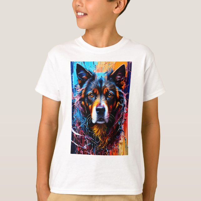Abstract splash color dog  T-Shirt (Front)