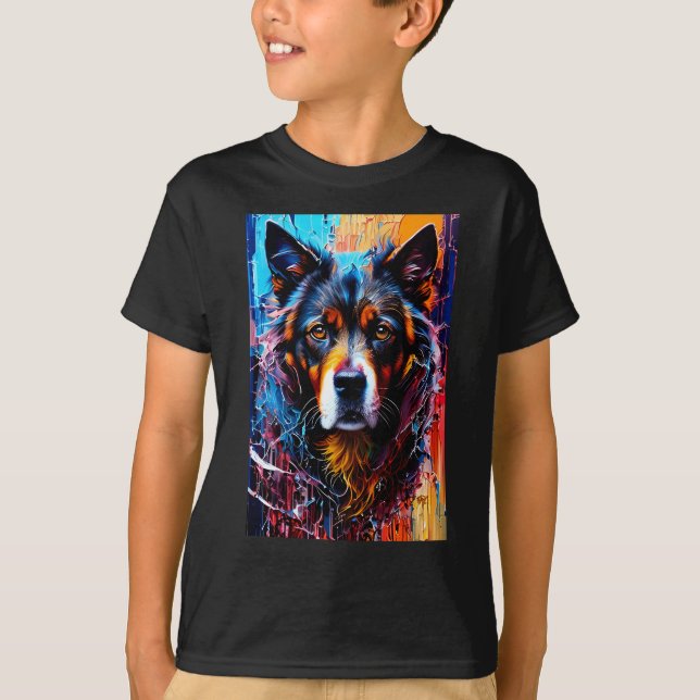 Abstract splash color dog  T-Shirt (Front)
