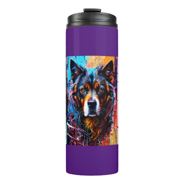 Abstract splash color dog     thermal tumbler (Front)