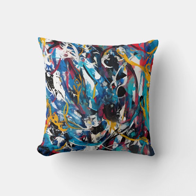 Abstract splash of paint throw pillow (Front)