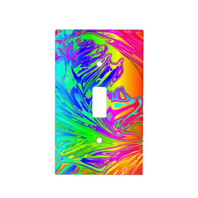 Abstract Splashing Rainbow Liquid Light Switch Cover (Front)
