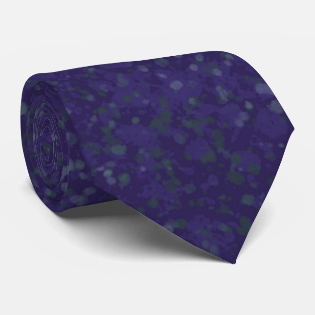 Abstract Splatter Art With Shades Of Blue Neck Tie (Rolled)