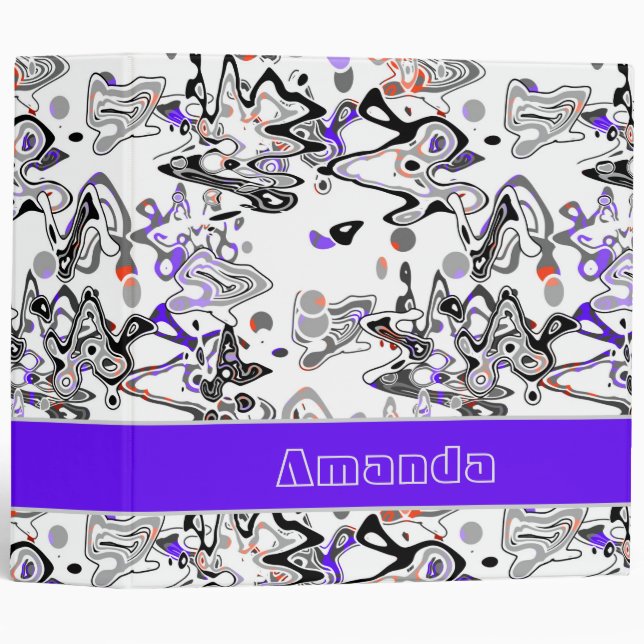 Abstract splatter brush modern stylishly fashionab 3 ring binder (Front/Spine)