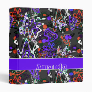 Abstract splatter brush modern stylishly fashionab 3 ring binder