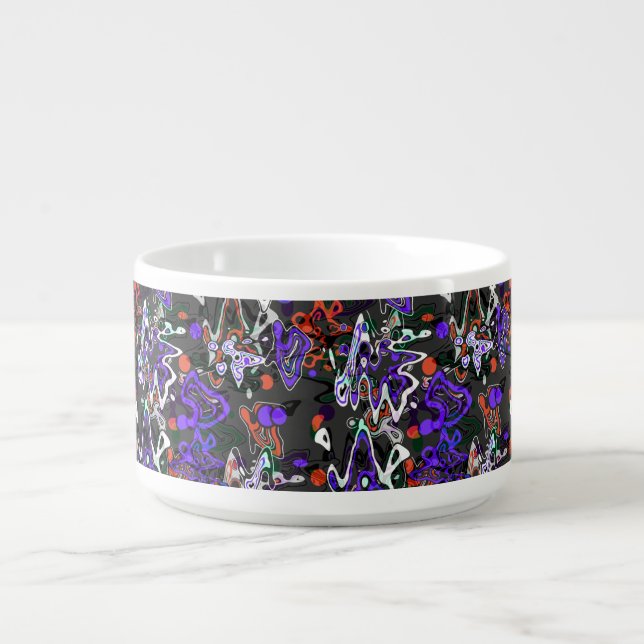 Abstract splatter brush modern stylishly fashionab bowl (Center)