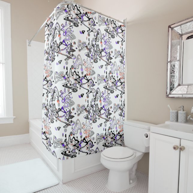 Abstract splatter brush modern stylishly fashionab shower curtain (In Situ)
