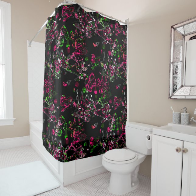 Abstract splatter brush modern stylishly fashionab shower curtain (In Situ)