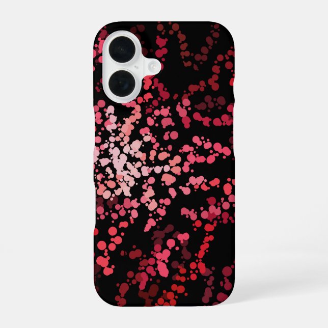 Abstract Splatter Dots Of Pinks And Reds Pattern Iphone Case (Back)