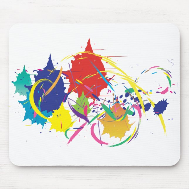 Abstract Splatter Paint Vector Digital Art Cool Mouse Pad (Front)