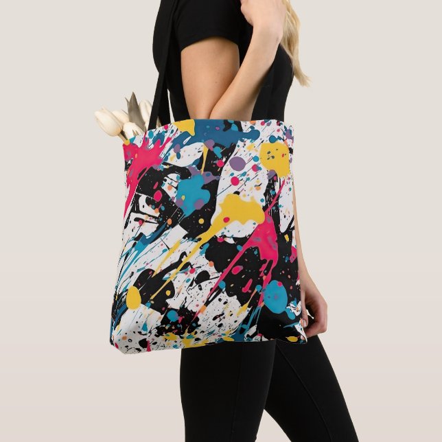 Abstract Splatters Seamless pattern Throw Pillow Tote Bag (Close Up)