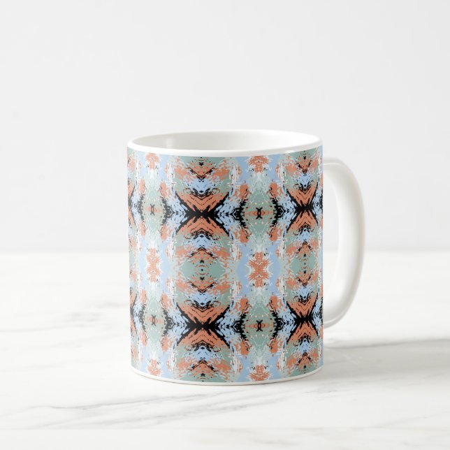 Abstract Split Ends Pattern And Soft Pastels Coffee Mug (Front Right)