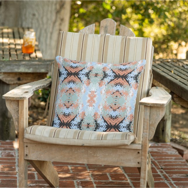 Abstract Split Ends Pattern And Soft Pastels Outdoor Pillow (Chair)