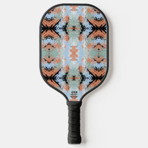 Abstract Split Ends Pattern And Soft Pastels Pickleball Paddle