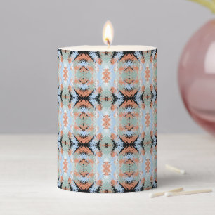 Abstract Split Ends Pattern And Soft Pastels Pillar Candle