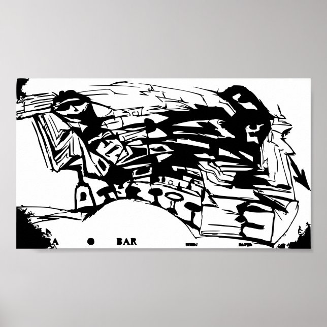 ABSTRACT SPORTS BAR POSTER (Front)