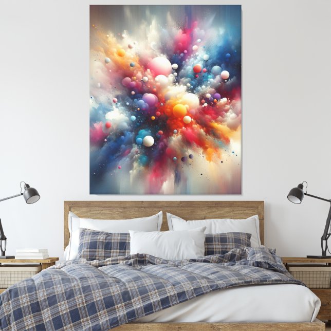 Abstract Spray Paint  Canvas Print (Insitu(Bedroom))