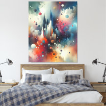 Abstract Spray Paint Stretched Canvas Print