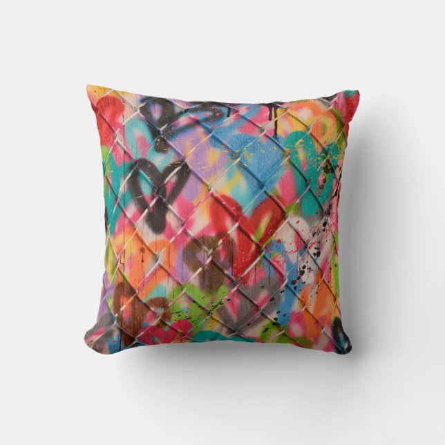 Abstract Spray Paint Texture Backgroundart,street, Throw Pillow (Front)