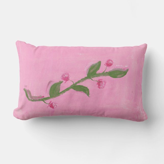 Abstract Spring Branch Acyrlic Painting Easter  Lumbar Pillow (Front)