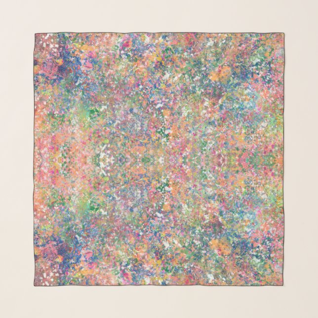 Abstract Spring Chiffon Scarf (Front)
