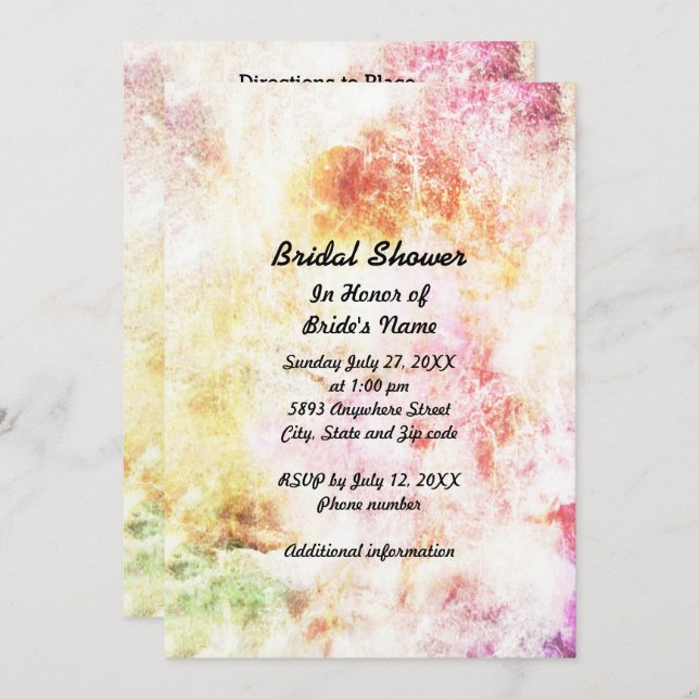 Abstract Spring Colors Bridal Shower Invitation (Front/Back)