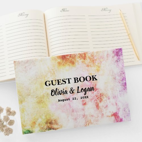 Abstract Spring Colors Wedding Guest Book