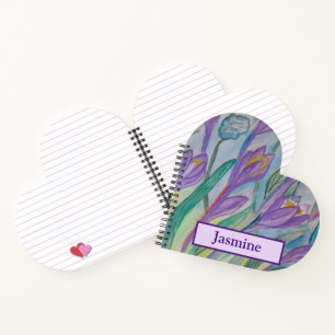 Abstract Spring Crocus Heart Notebook