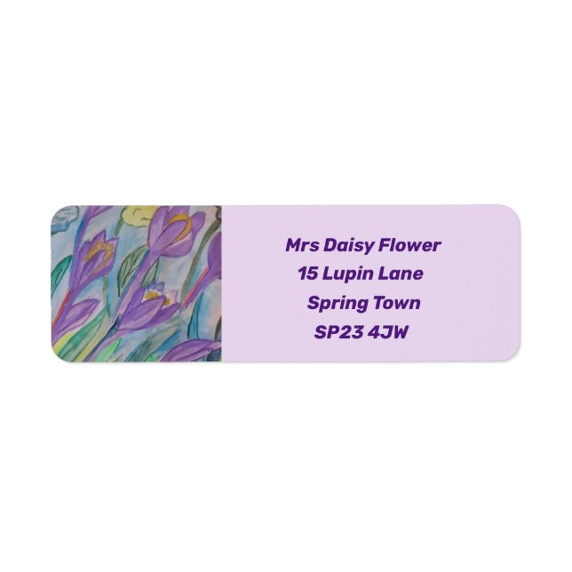 Abstract Spring Crocus Label (Front)