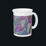 Abstract Spring Crocus Porcelain Pitcher<br><div class="desc">One of the best things about the spring is all the gorgeous, colorful flowers blooming in the cottage gardens. This is reflected in this charming abstract spring crocus original watercolor painted in soft pastel shades of purple, yellow, green, blue and turquoise. Choose these pretty purple crocuses today to add a...</div>