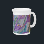 Abstract Spring Crocus Porcelain Pitcher<br><div class="desc">One of the best things about the spring is all the gorgeous, colorful flowers blooming in the cottage gardens. This is reflected in this charming abstract spring crocus original watercolor painted in soft pastel shades of purple, yellow, green, blue and turquoise. Choose these pretty purple crocuses today to add a...</div>